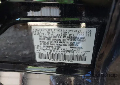 2024 Nissan Sentra S Xtronic Cvt из США, поврежденный, VIN 3N1AB8BV6RY379906